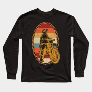 Dirt Bike Motocross Motorcycle Vintage Retro Gift Long Sleeve T-Shirt